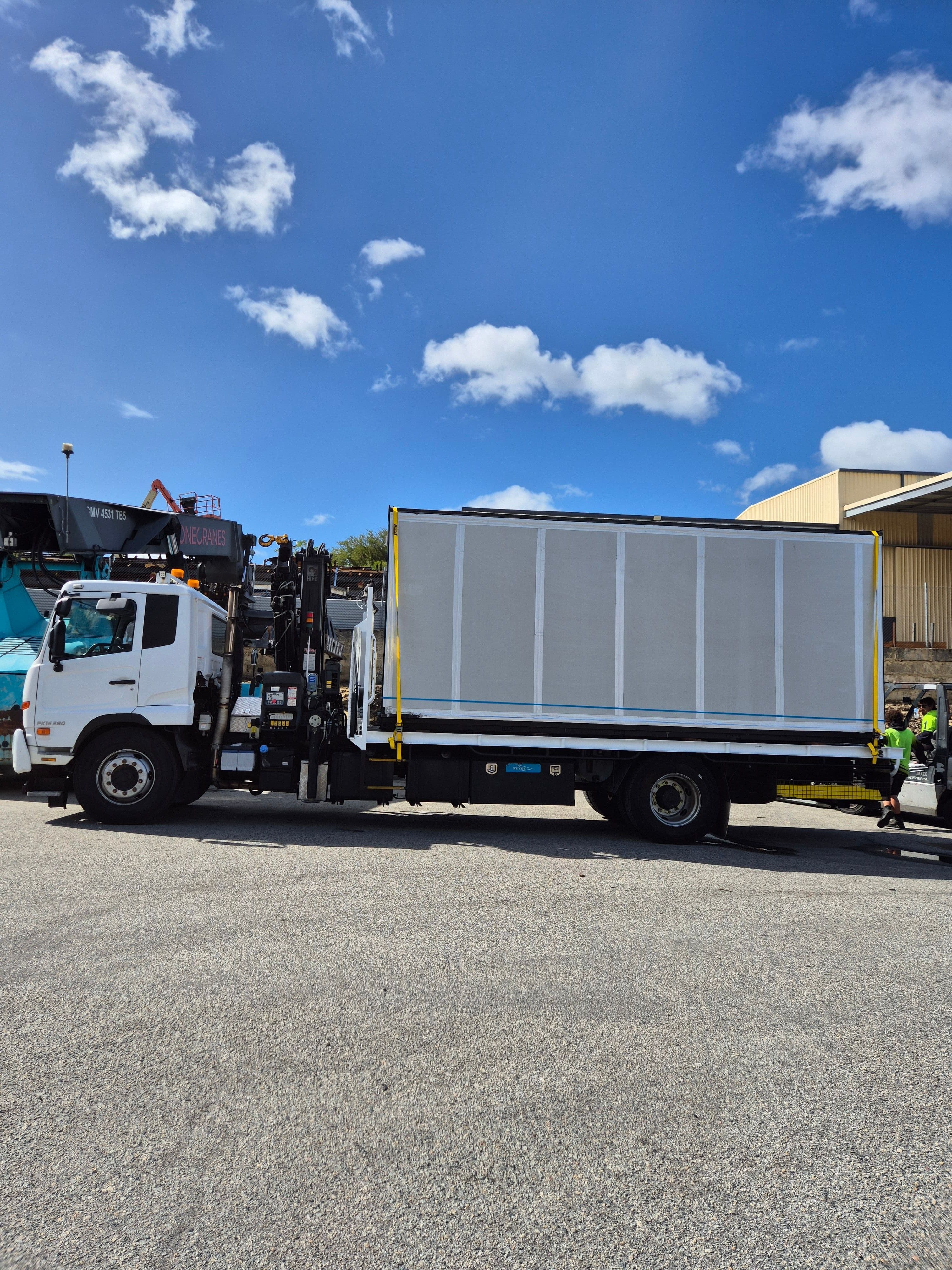 Susa Cranes HIAB truck working in Joondalup, Perth